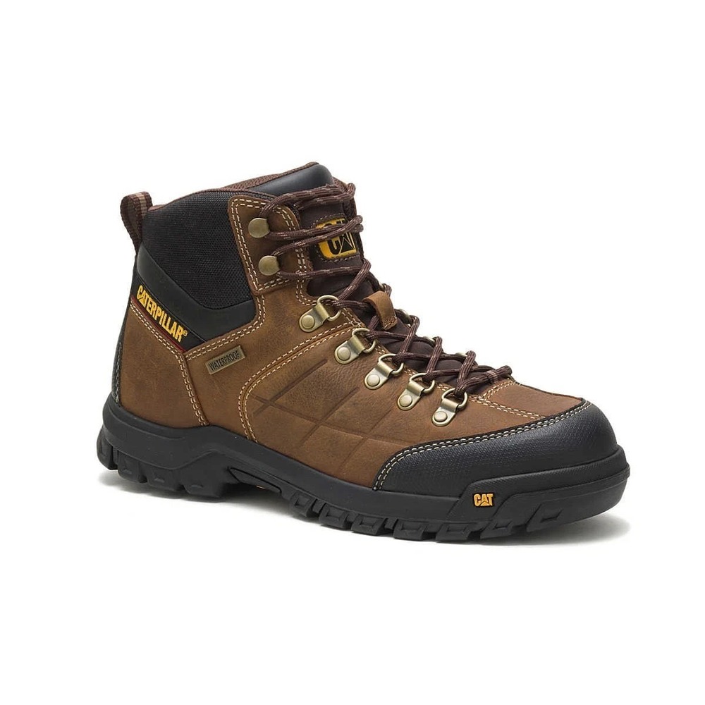 MENS 6.5 CAT Caterpillar P90935 THRESHOLD WP ST EH SR STEEL TOE BROWN WORK BOOT